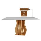 Conjunto Sala De Jantar Mesa Nuance 135cm Quad Tampo Vidro/md