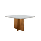 Conjunto Sala De Jantar Mesa Olímpia 90cm Mdf Canto Reto E 4