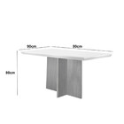 Conjunto Sala De Jantar Mesa Olímpia 90cm Mdf Canto Reto E 4