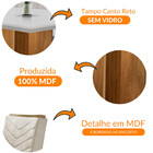 Conjunto Sala De Jantar Mesa Olímpia 90cm Mdf Canto Reto E 4