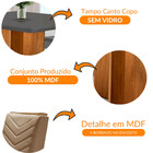 Conjunto Sala De Jantar Mesa Olímpia 90cm Tampo Em Mdf Canto