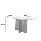 Conjunto Sala De Jantar Mesa Olímpia 90cm Tampo Em Mdf Canto