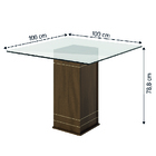 Conjunto Sala De Jantar Mesa Onix Tampo Em Vidro 1,00m 4 Cade