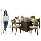 Conjunto Sala De Jantar Mesa Onix Tampo Em Vidro 1,36m 6 Cade