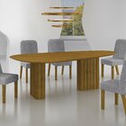 Conjunto Sala De Jantar Mesa Orgânica Mdf 6 Cadeiras Isis Fre