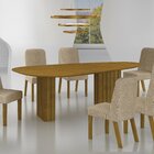Conjunto Sala De Jantar Mesa Orgânica Mdf 6 Cadeiras Isis Fre