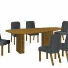 Conjunto Sala De Jantar Mesa Orgânica Mdf 6 Cadeiras Isis Fre