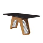 Conjunto Sala De Jantar Mesa Paloma 180x90cm Tampo Vidro/mdf