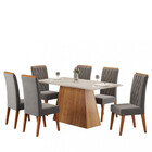 Conjunto Sala De Jantar Mesa Paris 6 Cadeiras Cristal Viero