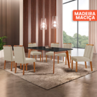 Conjunto Sala De Jantar Mesa Paris Madeira Maciça 160x90cm Ta