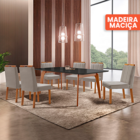 Conjunto Sala De Jantar Mesa Paris Madeira Maciça 180x90 Tamp