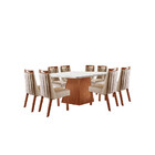 Conjunto Sala De Jantar Mesa Pietra 8 Cadeiras Lottus Tampo M