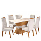 Conjunto Sala De Jantar Mesa Plata 6 Cadeiras Cristal Viero