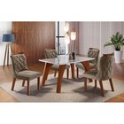 Conjunto Sala De Jantar Mesa Porto Com 4 Cadeiras Madri Casta