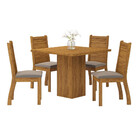 Conjunto Sala De Jantar Mesa Potenza E 4 Cadeiras Napoli Viero
