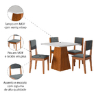 Conjunto Sala De Jantar Mesa Quadrada 4 Cadeiras Trento Dobuê