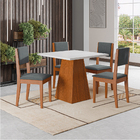 Conjunto Sala De Jantar Mesa Quadrada 4 Cadeiras Trento Dobuê