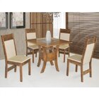 Conjunto Sala De Jantar Mesa Quadrada 4 Lugares 90x90cm 4 Cad