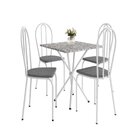 Conjunto Sala De Jantar Mesa Quadrada 70cm Tampo Granito Com