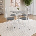 Conjunto Sala De Jantar Mesa Quadrada 70cm Tampo Granito Com