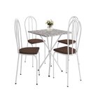 Conjunto Sala De Jantar Mesa Quadrada 70cm Tampo Granito Com