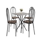 Conjunto Sala De Jantar Mesa Quadrada 70cm Tampo Granito Com