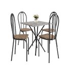 Conjunto Sala De Jantar Mesa Quadrada 70cm Tampo Granito Com