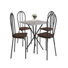 Conjunto Sala De Jantar Mesa Quadrada 70cm Tampo Granito Com
