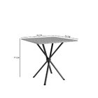 Conjunto Sala De Jantar Mesa Quadrada 70cm Tampo Granito Com