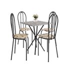 Conjunto Sala De Jantar Mesa Quadrada 70cm Tampo Granito Com