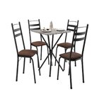 Conjunto Sala De Jantar Mesa Quadrada 70cm Tampo Granito Com