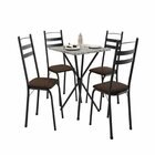 Conjunto Sala De Jantar Mesa Quadrada 70cm Tampo Granito Com