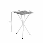 Conjunto Sala De Jantar Mesa Quadrada 70cm Tampo Granito Com