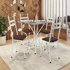 Conjunto Sala De Jantar Mesa Quadrada 70cm Tampo Granito Com