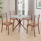 Conjunto Sala De Jantar Mesa Quadrada 70x70cm Tampo Granito T