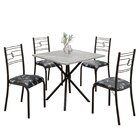 Conjunto Sala De Jantar Mesa Quadrada 70x70cm Tampo Granito T