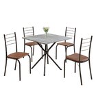 Conjunto Sala De Jantar Mesa Quadrada 70x70cm Tampo Granito T