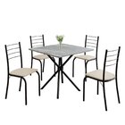 Conjunto Sala De Jantar Mesa Quadrada 70x70cm Tampo Granito T