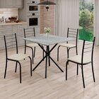 Conjunto Sala De Jantar Mesa Quadrada 70x70cm Tampo Granito T