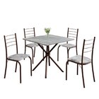 Conjunto Sala De Jantar Mesa Quadrada 70x70cm Tampo Granito T