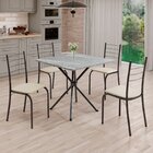 Conjunto Sala De Jantar Mesa Quadrada 70x70cm Tampo Granito T