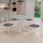 Conjunto Sala De Jantar Mesa Quadrada 70x70cm Tampo Granito T