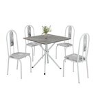 Conjunto Sala De Jantar Mesa Quadrada 70x70cm Tampo Granito T