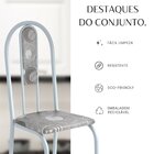 Conjunto Sala De Jantar Mesa Quadrada 70x70cm Tampo Granito T