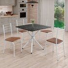 Conjunto Sala De Jantar Mesa Quadrada 70x70cm Tampo Madeira M