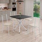 Conjunto Sala De Jantar Mesa Quadrada 70x70cm Tampo Madeira M