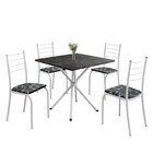 Conjunto Sala De Jantar Mesa Quadrada 70x70cm Tampo Madeira M