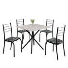 Conjunto Sala De Jantar Mesa Quadrada 70x70cm Tampo Madeira M