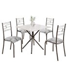 Conjunto Sala De Jantar Mesa Quadrada 70x70cm Tampo Mdp Off W