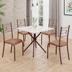 Conjunto Sala De Jantar Mesa Quadrada 70x70cm Tampo Mdp Off W